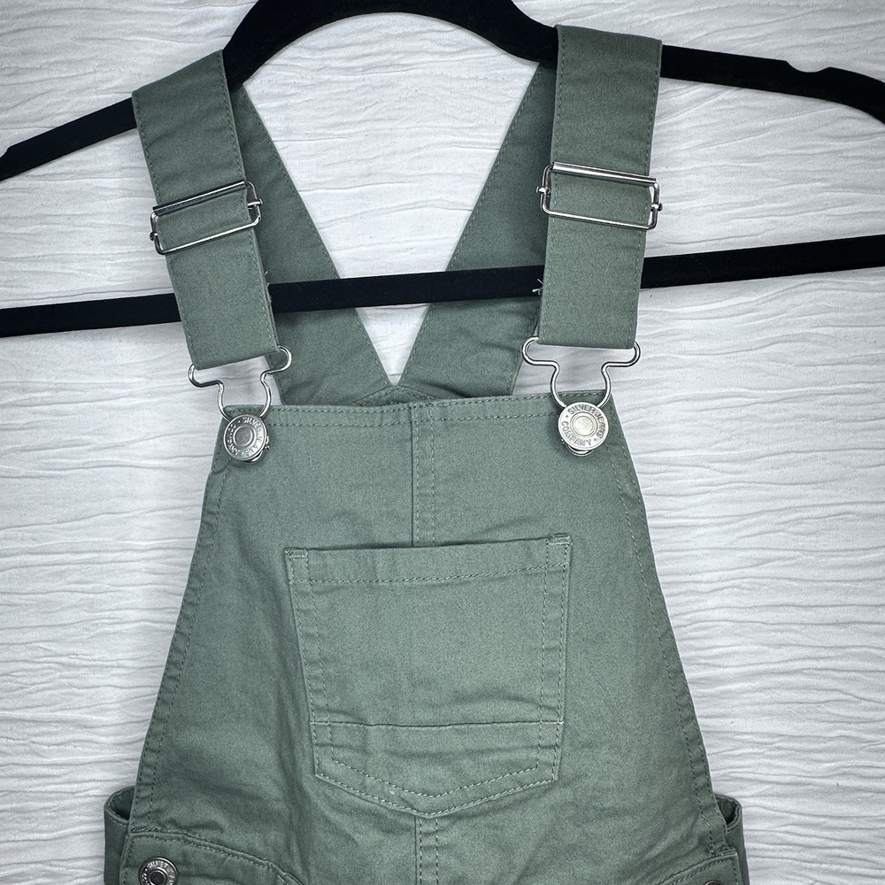 Silver Jeans Co Green Nisha Short Overalls Adjustable Straps Girls 6 NWT - Picture 3 of 12